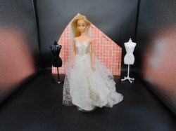 972 BARBIE DOLL WEDDING DAY BRIDAL DRESS 1959 -62, VEIL, OPEN TOE MULES No doll